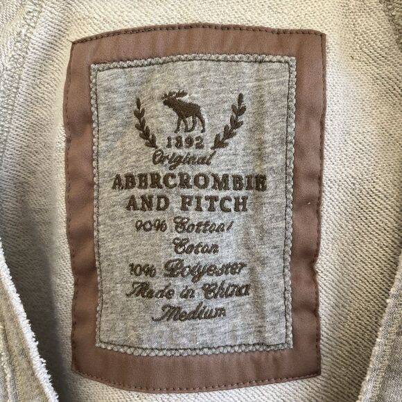 Vintage Y2K Abercrombie Fitch Womens Sweatshirt Hoodie Size M Embroidered V-Neck - Picture 10 of 13